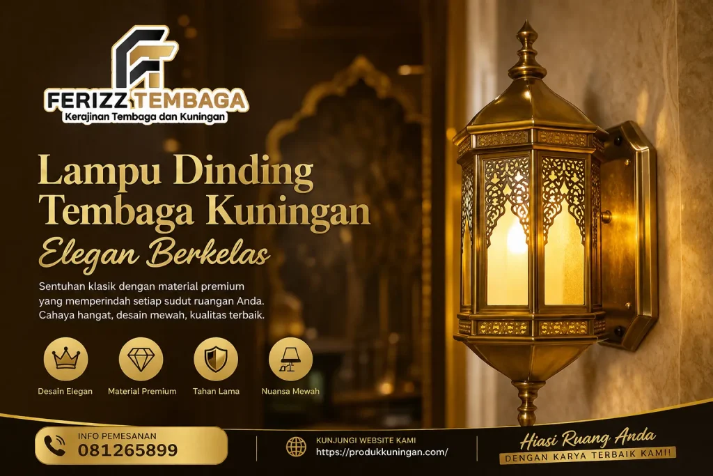 Lampu Dinding Tembaga Kuningan Elegan Berkelas