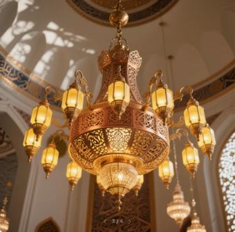 Lampu Masjid Tembaga Model Nabawi