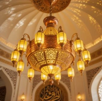 Lampu Masjid Tembaga Model Nabawi