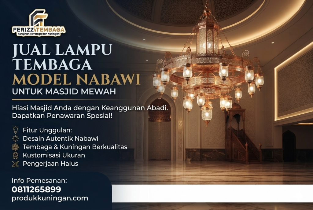 Jual Lampu Tembaga Model Nabawi untuk Masjid Mewah
