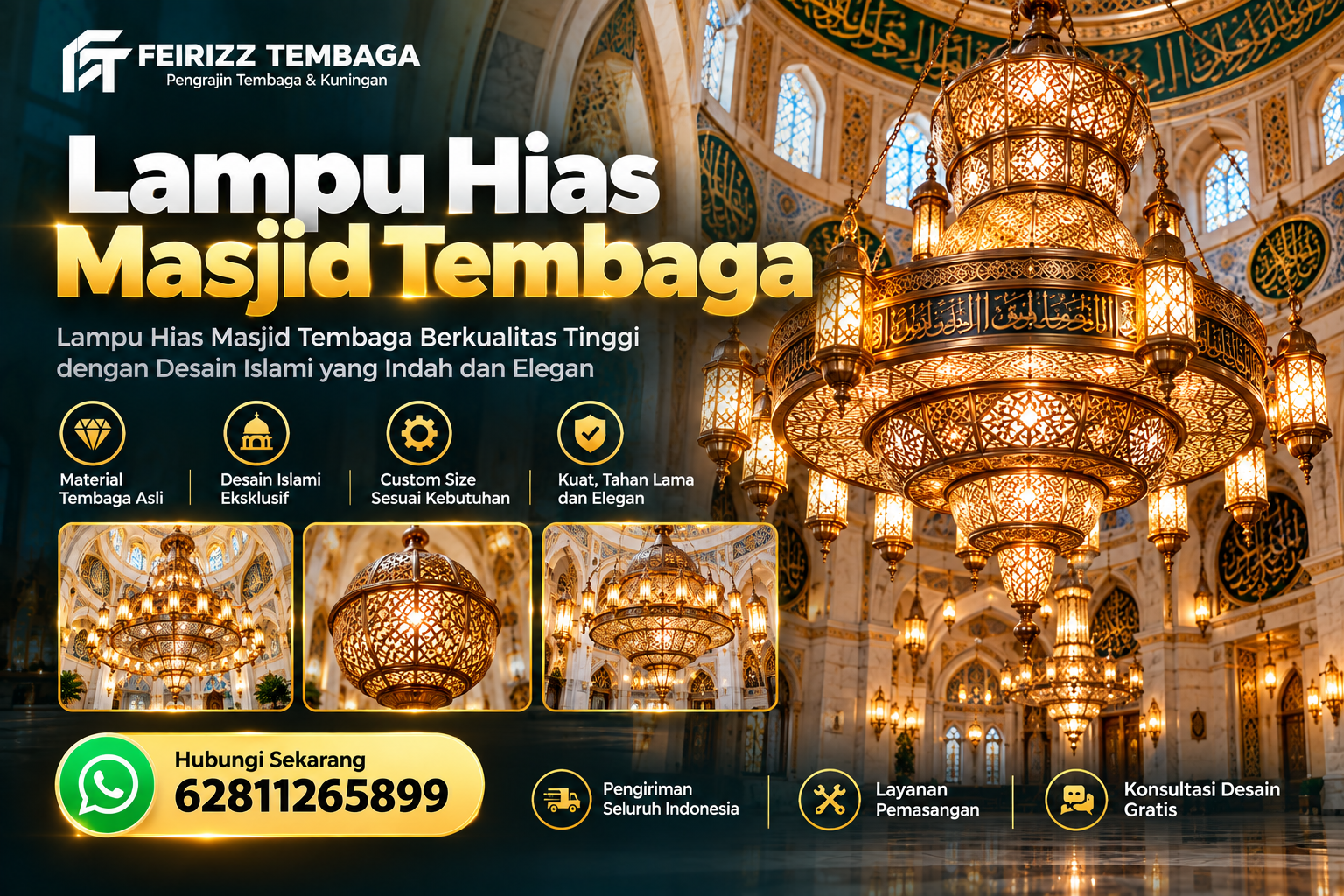 Lampu Hias Masjid Tembaga