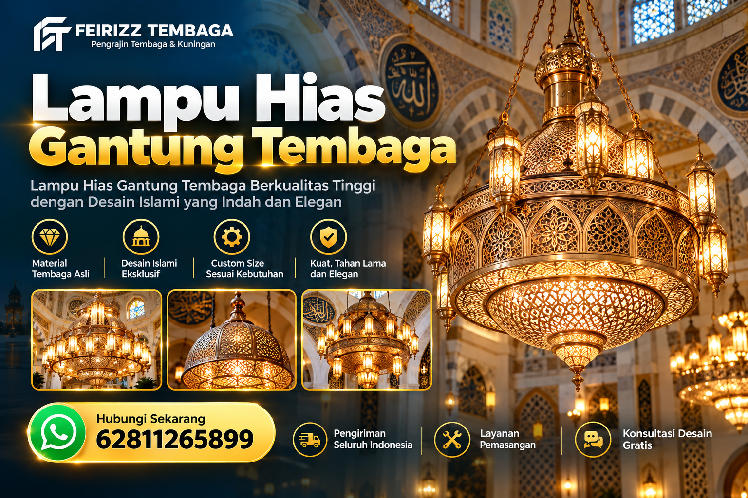 Lampu Hias Gantung Tembaga