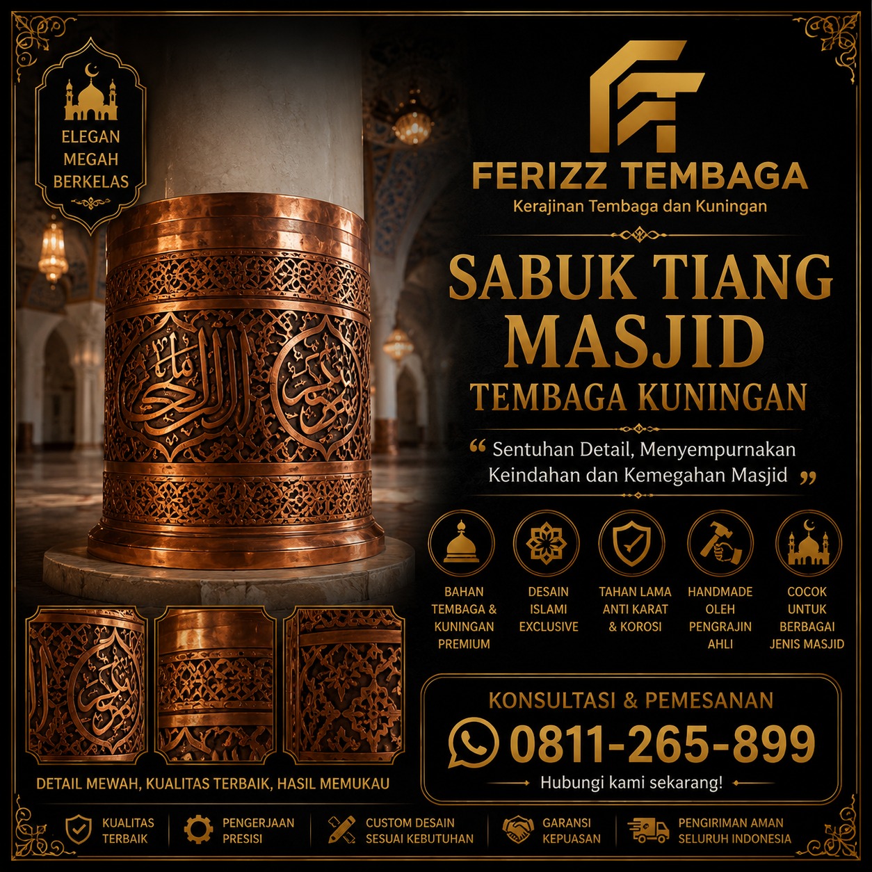main img sabuk tiang masjid Sabuk Tiang Masjid Tembaga - Image 1