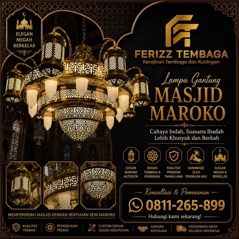 lampu gantung masjid maroko kerjinan Boyolali