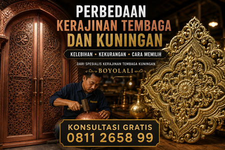Perbedaan kerajinan tembaga dan kuningan lengkap beserta kelebihan, kekurangan, dan tips memilih dari spesialis kerajinan tembaga kuningan Boyolali.